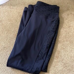 Skechers navy blue floral yoga leggings with pockets